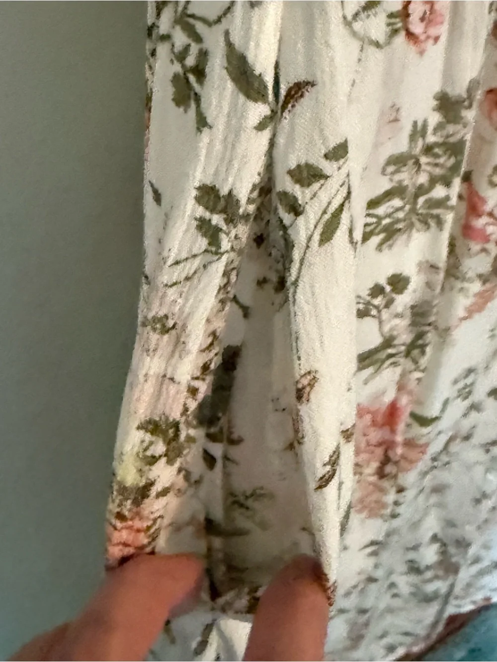 Frye Cream Maxi Dress with Pink Floral Print - Picture 5 of 8